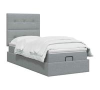 vidaXL Cama otomana con colchón Gris Claro 80 x 200 cm Tela