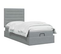 vidaXL Cama otomana con colchón Gris Claro 80 x 200 cm Tela