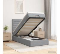 vidaXL Cama otomana con colchón Gris Claro 80 x 200 cm Tela