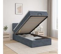vidaXL Cama otomana con colchón Gris oscuro 100 x 200 cm Terciopelo