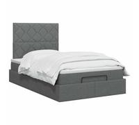 vidaXL Cama otomana con colchón Gris Oscuro 120 x 190 cm Tela