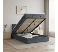 vidaXL Cama otomana con colchón Gris Oscuro 120 x 190 cm Terciopelo