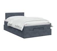 vidaXL Cama otomana con colchón Gris Oscuro 120 x 190 cm Terciopelo, Cama otomana Moderna, Mueble de Lujo contemporáneo, colchón de Espuma Ajustable para máxima Comodidad