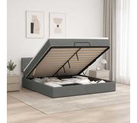 vidaXL Cama otomana con colchón Gris oscuro 140 x 190 cm Tela