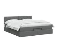 vidaXL Cama otomana con colchón Gris Oscuro 140 x 190 cm Tela