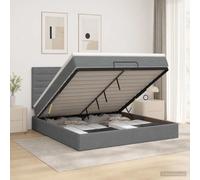 vidaXL Cama otomana con colchón Gris oscuro 160 x 200 cm Tela