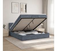 vidaXL Cama otomana con colchón Gris oscuro 160 x 200 cm Terciopelo