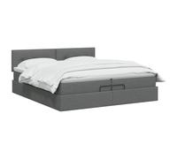 vidaXL Cama otomana con colchón Gris Oscuro 200 x 200 cm Tela