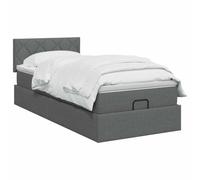 vidaXL Cama otomana con colchón Gris Oscuro 80 x 200 cm Tela