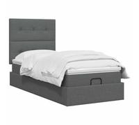 vidaXL Cama otomana con colchón gris oscuro 80 x 200 cm Tela