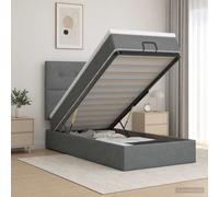 vidaXL Cama otomana con colchón Gris oscuro 80 x 200 cm Tela