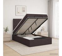 vidaXL Cama otomana con colchón Marrón Oscuro 120 x 190 cm Tela