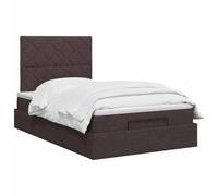 vidaXL Cama otomana con colchón Marrón Oscuro 120 x 190 cm Tela