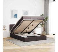 vidaXL Cama otomana con colchón marrón oscuro 140x190 cm tela