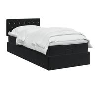 vidaXL Cama otomana con colchón Negro 100 x 200 cm Terciopelo