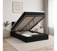 vidaXL Cama otomana con colchón Negro 120 x 190 cm Terciopelo