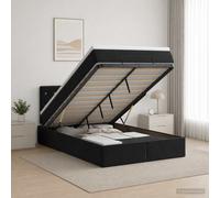 vidaXL Cama otomana con colchón Negro 120 x 200 cm Terciopelo