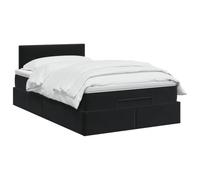 vidaXL Cama otomana con colchón Negro 120 x 200 cm Terciopelo