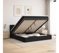 vidaXL Cama otomana con colchón Negro 140 x 190 cm Terciopelo