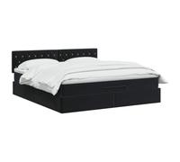 vidaXL Cama otomana con colchón Negro 140 x 200 cm Terciopelo