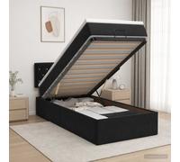 vidaXL Cama otomana con colchón Negro 90 x 200 cm Terciopelo