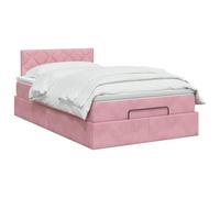 vidaXL Cama otomana con colchón Rosa 120 x 200 cm Terciopelo