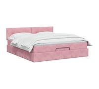 vidaXL Cama otomana con colchón Rosa 140 x 200 cm Terciopelo