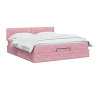 vidaXL Cama otomana con colchón Rosa 180 x 200 cm Terciopelo