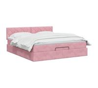 vidaXL Cama otomana con colchón Rosa 180 x 200 cm Terciopelo