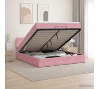 vidaXL Cama otomana con colchón Rosa 180 x 200 cm Terciopelo