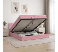 vidaXL Cama otomana con colchón Rosa 200 x 200 cm Terciopelo