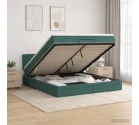vidaXL Cama otomana con colchón Verde oscuro 140 x 200 cm Terciopelo