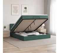 vidaXL Cama otomana con colchón Verde oscuro 140 x 200 cm Terciopelo