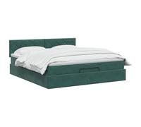 vidaXL Cama otomana con colchón Verde Oscuro 180 x 200 cm Terciopelo