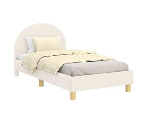 vidaXL Cama para niños con cabecero Crema 80 x 160 cm Tela de Oveja, Cama Moderna, Resistente, Diseño Rectangular, Muebles Elegantes para Tu Dormitorio, Compacta y Funcional