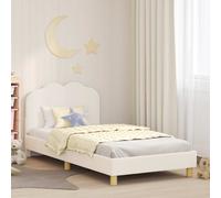 Estructura de cuna para bebé de vidaXL, color crema, con cabecero, 90 x 190 cm, tejido bouclé
