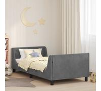 vidaXL Cama para niños con cabecero Gris oscuro 90 x 190 cm Terciopelo