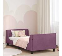 vidaXL Cama para niños con cabecero Morado 90 x 190 cm Terciopelo