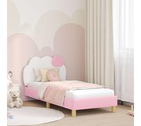 vidaXL Cama para niños con cabecero Rosa 80 x 160 cm PU