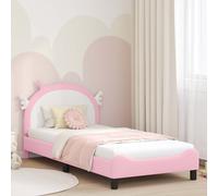 Estructura de cuna para bebé, color rosa, 90 x 200 cm, material: PU