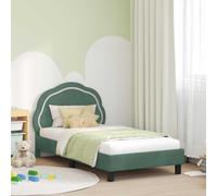 vidaXL Cama para niños con cabecero Verde Mar 80 x 160 cm Terciopelo