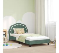 vidaXL Cama para niños con cabecero Verde Mar 90 x 190 cm Terciopelo