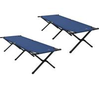 vidaXL Cama plegable para acampar, 2 unidades, azul, 193 x 69 x 45 cm