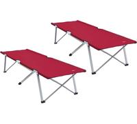 vidaXL: Cama plegable para camping, 2 unidades, color rojo, 194 x 62,5 x 42,5 cm
