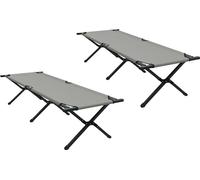 vidaXL: Cama plegable para camping, 2 unidades, gris, 193 x 69 x 45 cm