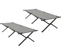 vidaXL: Cama plegable para camping, 2 unidades, gris, 210 x 80 x 46 cm