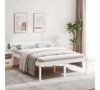 vidaXL Cama senior doble sin colchón blanco 135x190 cm
