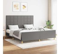 vidaXL Cama sin colchón de tela gris oscuro 160x200 cm