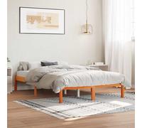 vidaXL Cama sin colchón madera maciza de pino marrón cera 140x190 cm