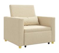 vidaXL Cama Sofá Desplegable Individual 90 x 165 x 87 cm Multicolor Crema